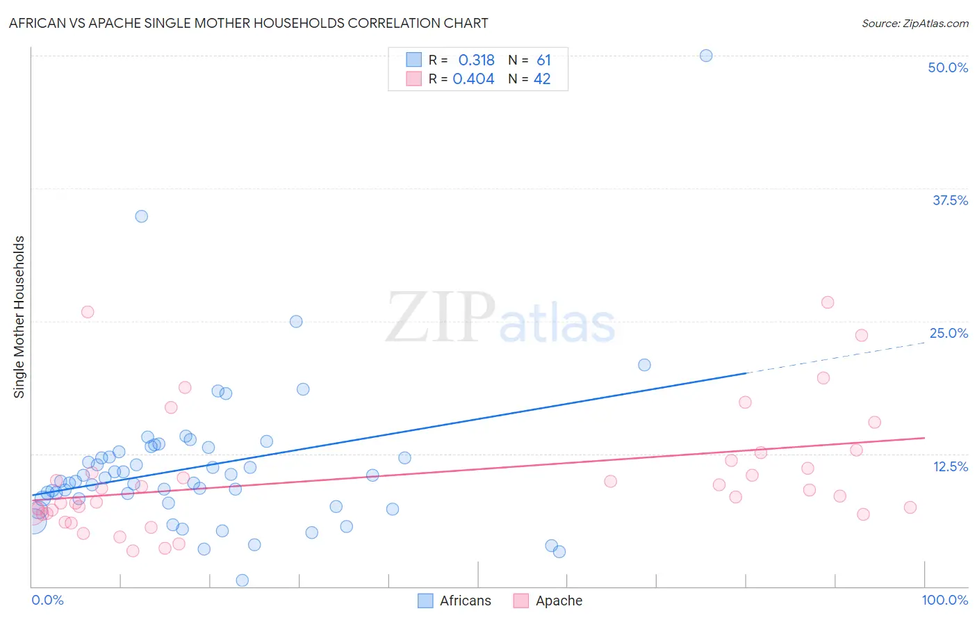 African vs Apache Single Mother Households