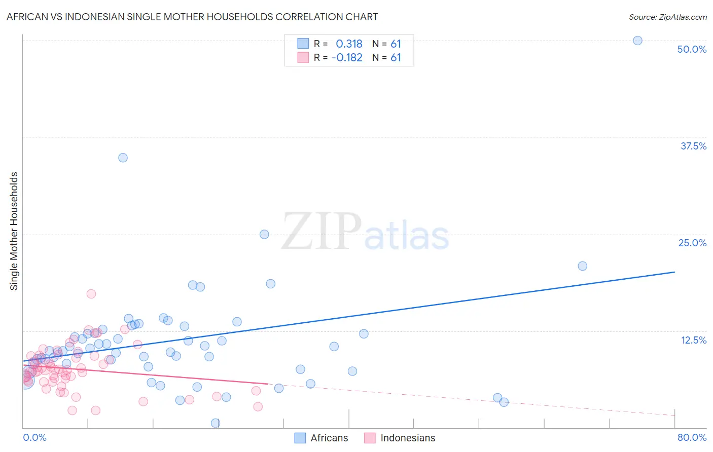 African vs Indonesian Single Mother Households