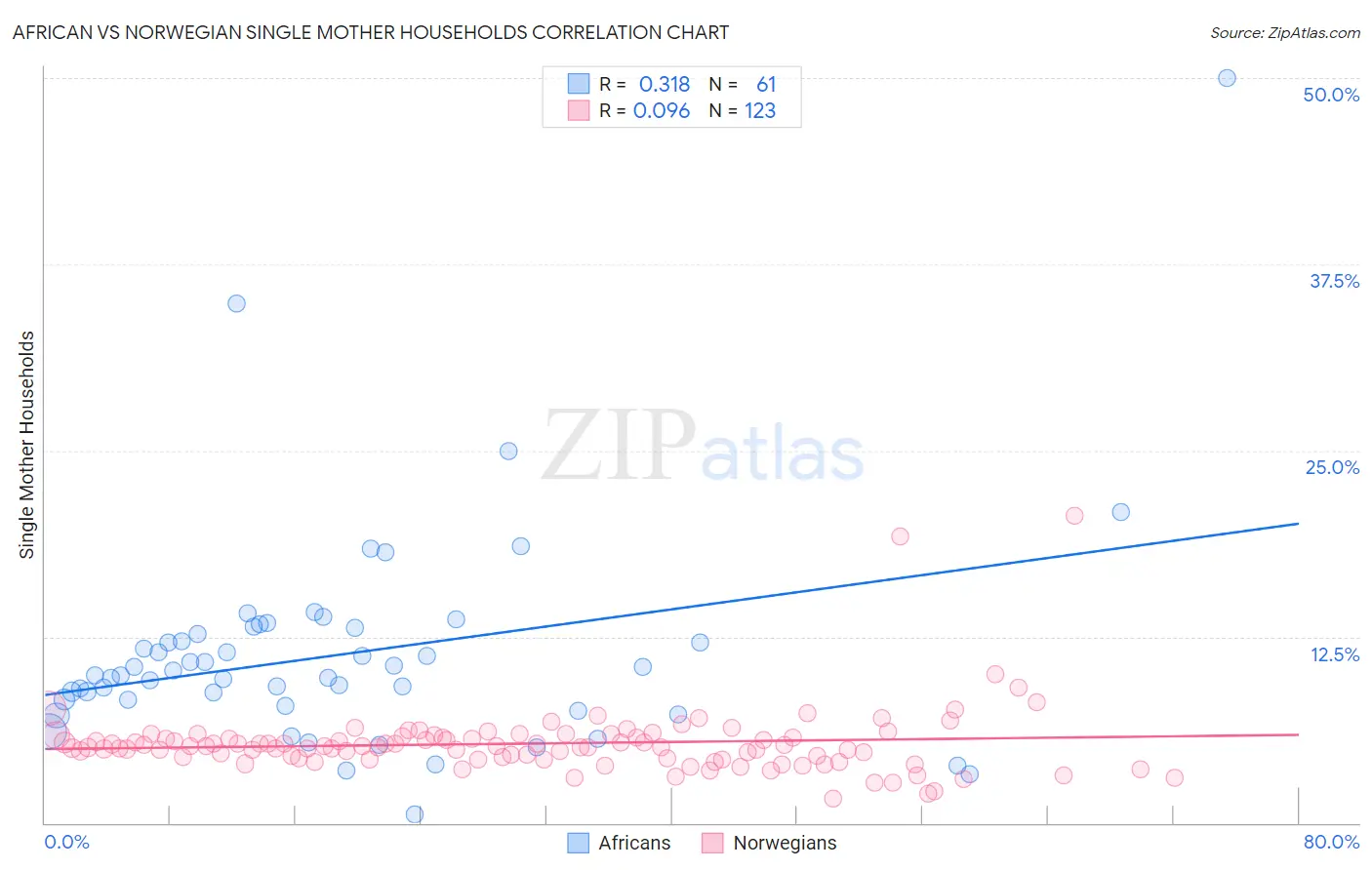 African vs Norwegian Single Mother Households
