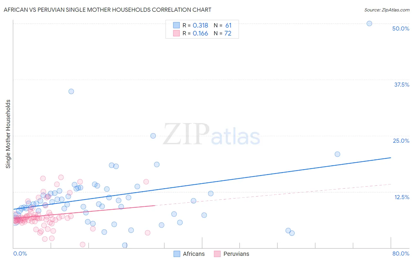 African vs Peruvian Single Mother Households