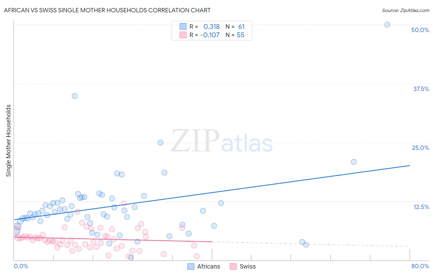 African vs Swiss Single Mother Households