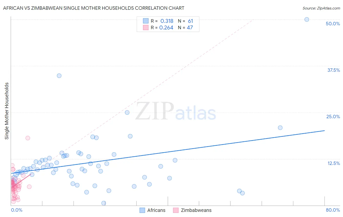 African vs Zimbabwean Single Mother Households