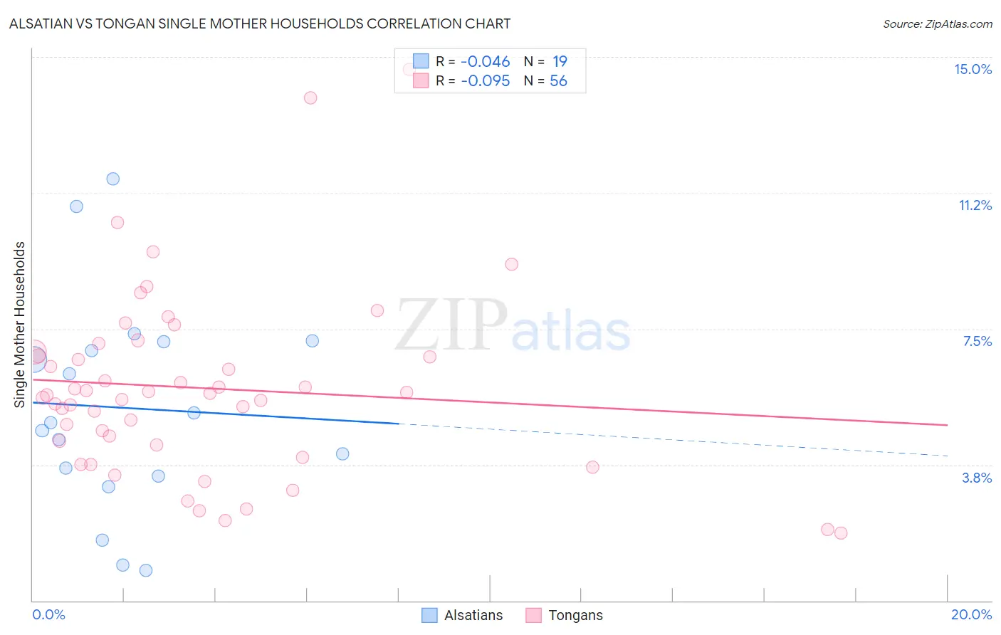 Alsatian vs Tongan Single Mother Households