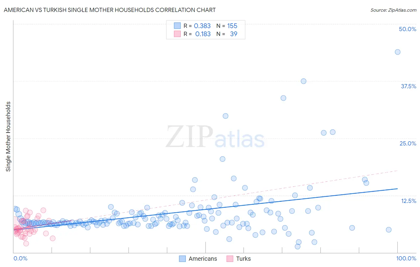 American vs Turkish Single Mother Households