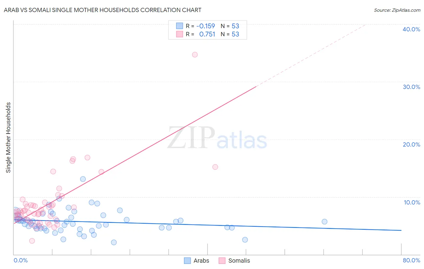 Arab vs Somali Single Mother Households