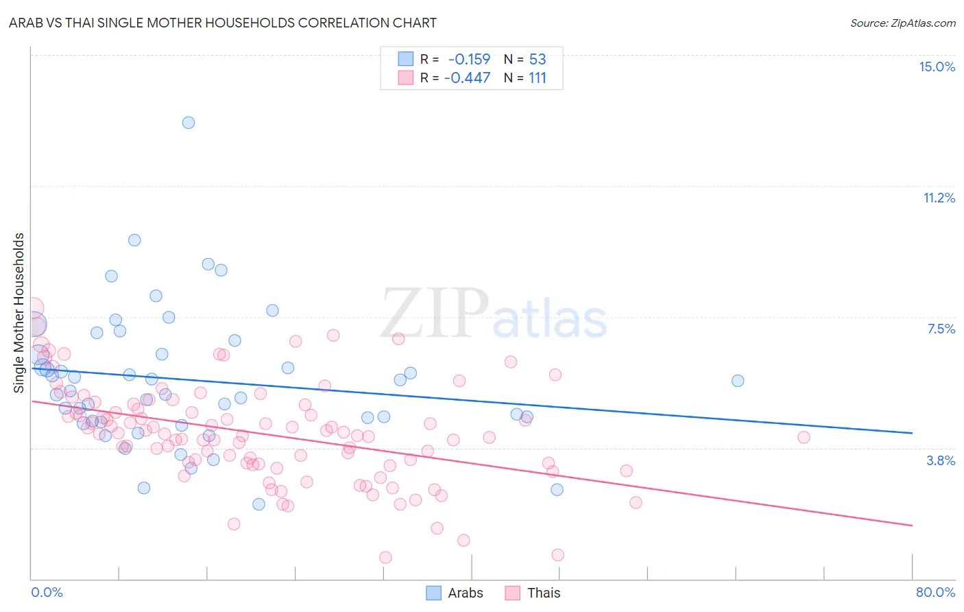 Arab vs Thai Single Mother Households