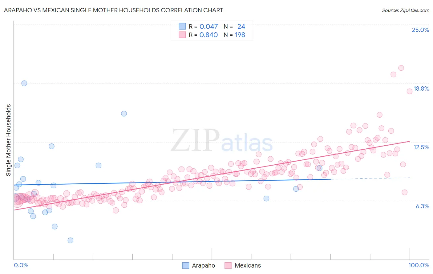 Arapaho vs Mexican Single Mother Households