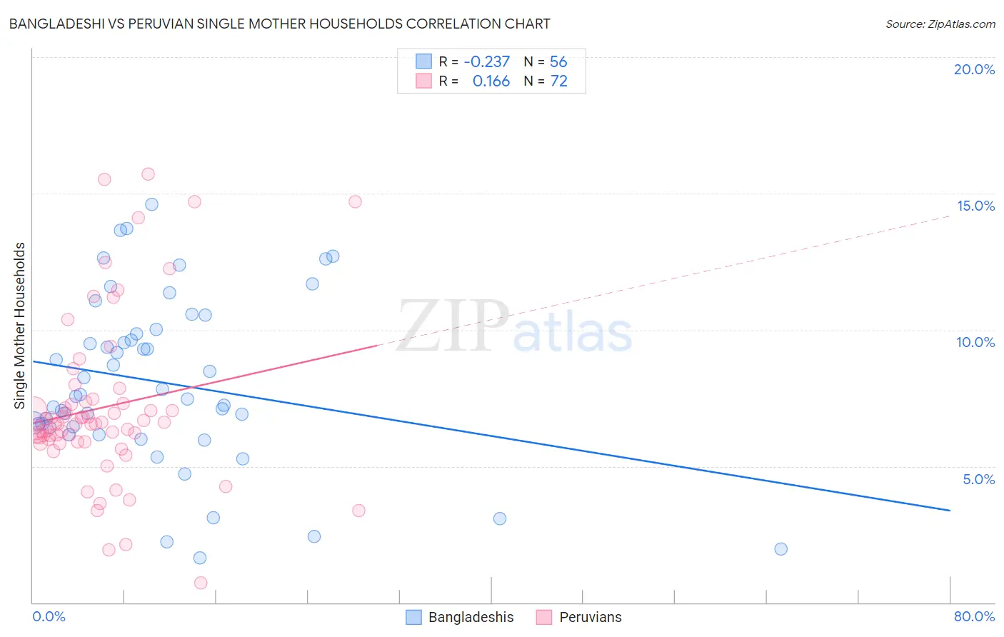 Bangladeshi vs Peruvian Single Mother Households