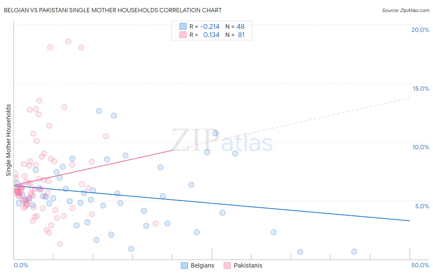 Belgian vs Pakistani Single Mother Households