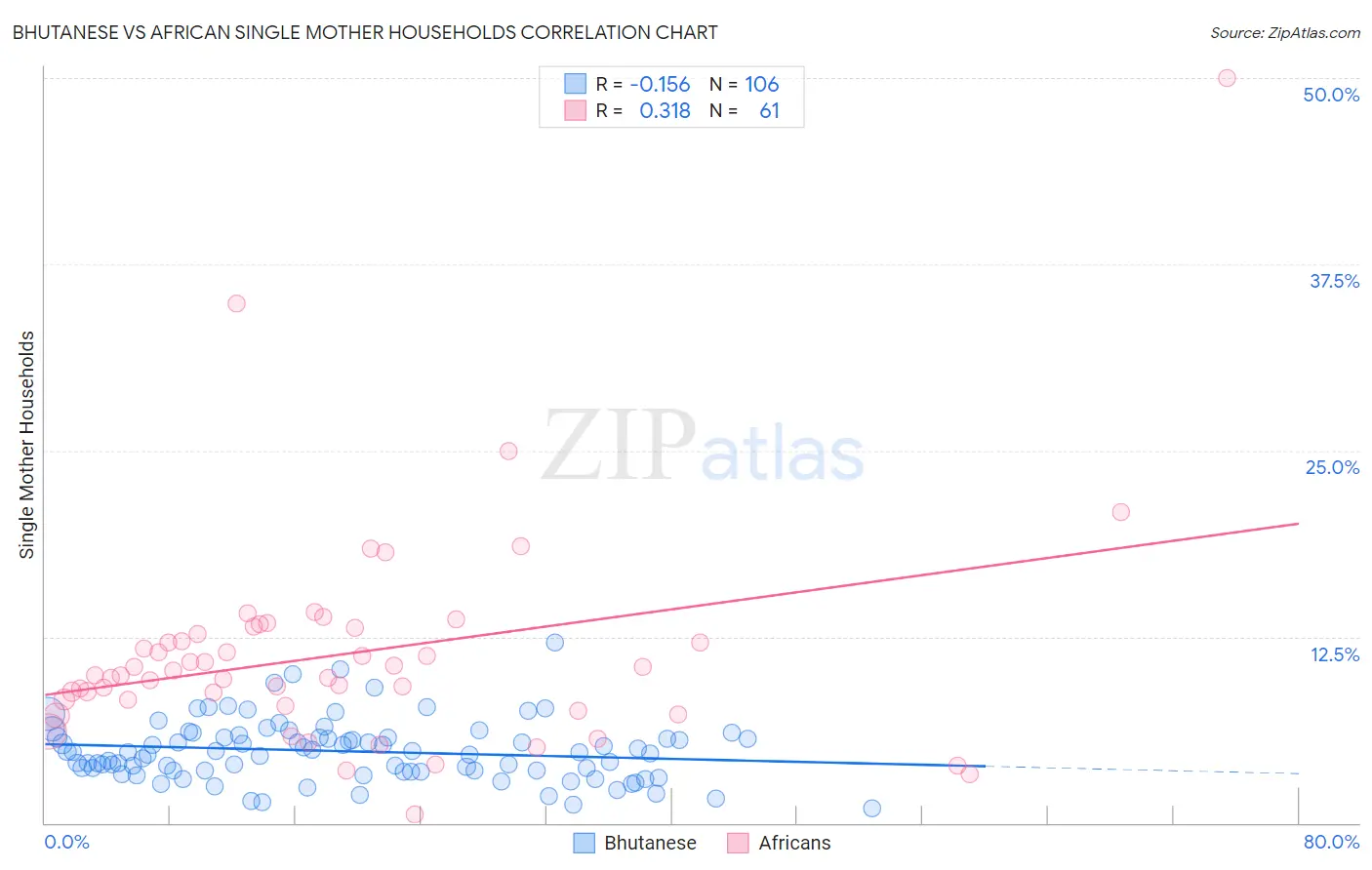 Bhutanese vs African Single Mother Households