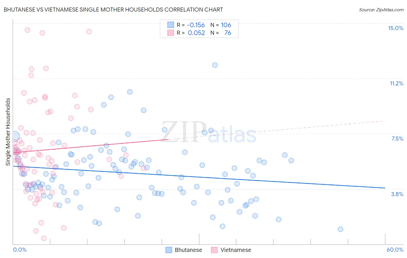 Bhutanese vs Vietnamese Single Mother Households