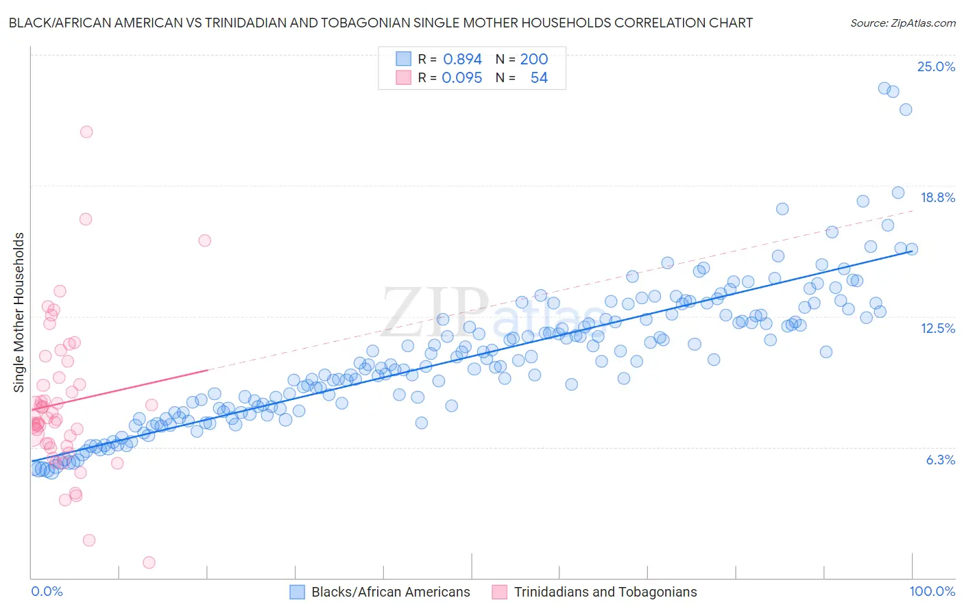 Black/African American vs Trinidadian and Tobagonian Single Mother Households