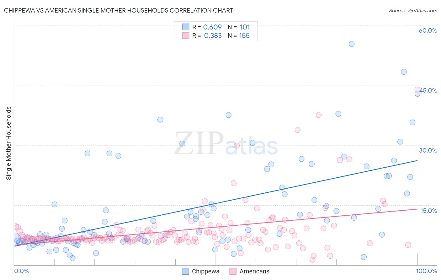 Chippewa vs American Single Mother Households