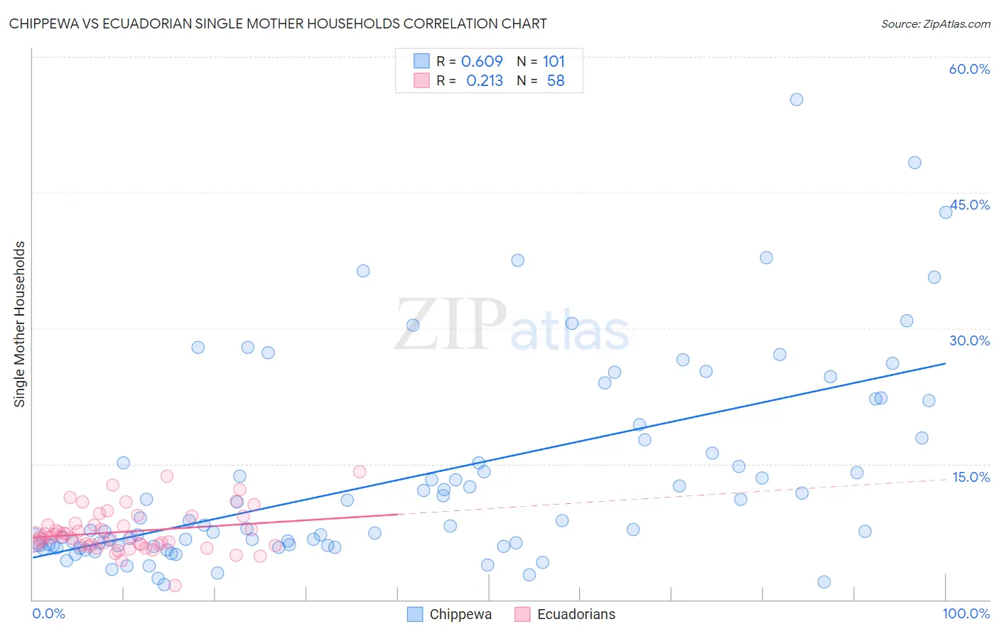 Chippewa vs Ecuadorian Single Mother Households