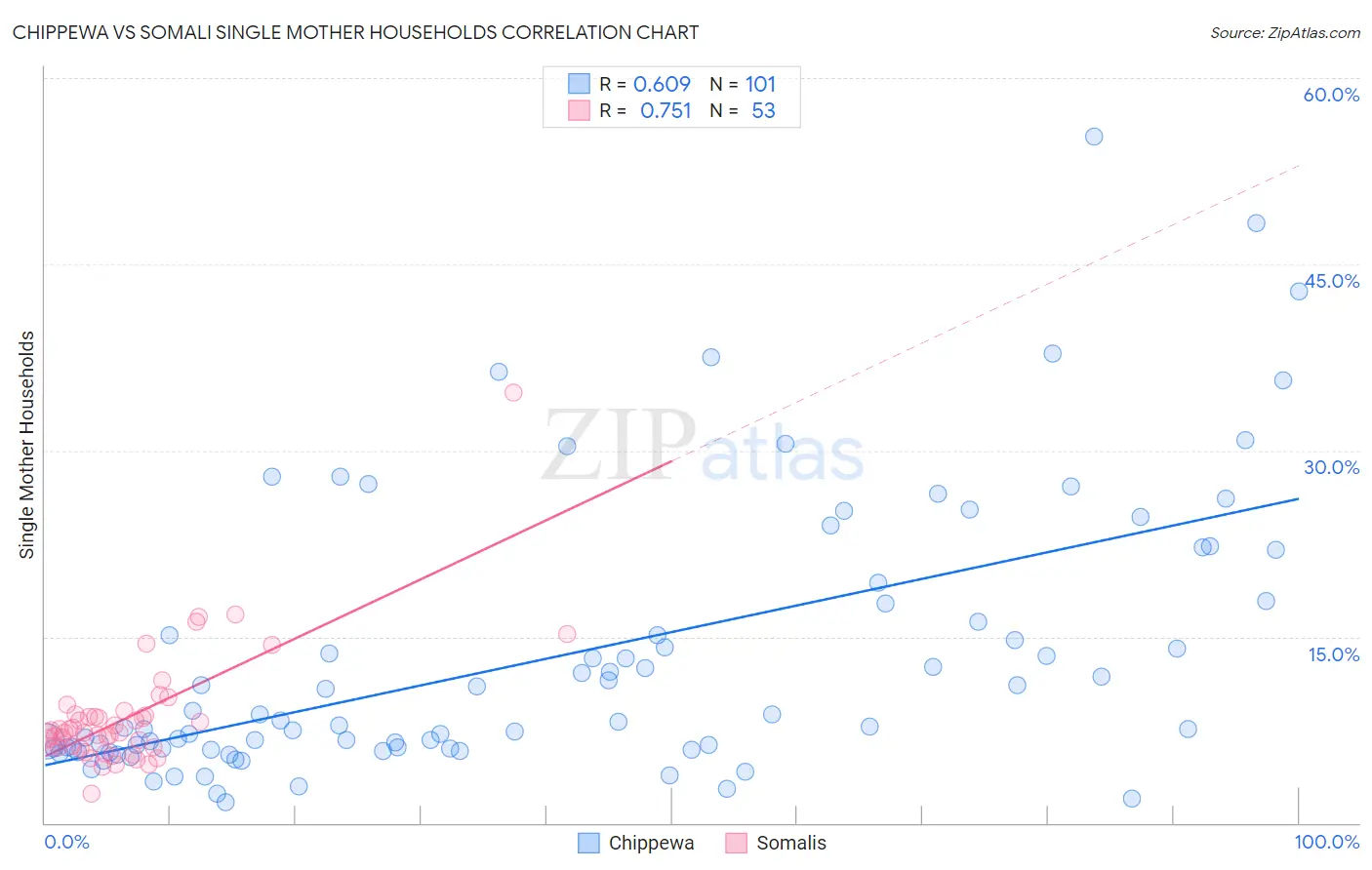 Chippewa vs Somali Single Mother Households