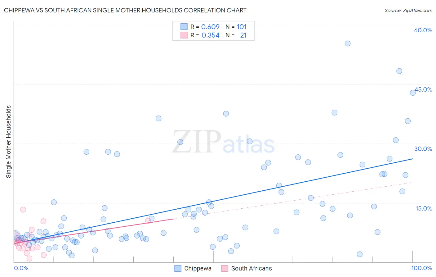 Chippewa vs South African Single Mother Households