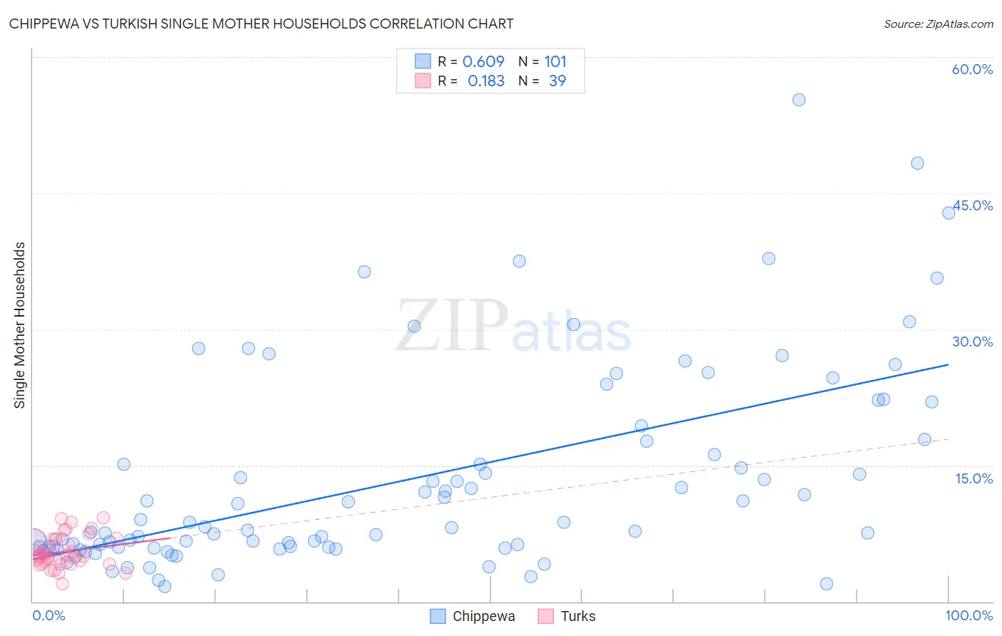 Chippewa vs Turkish Single Mother Households