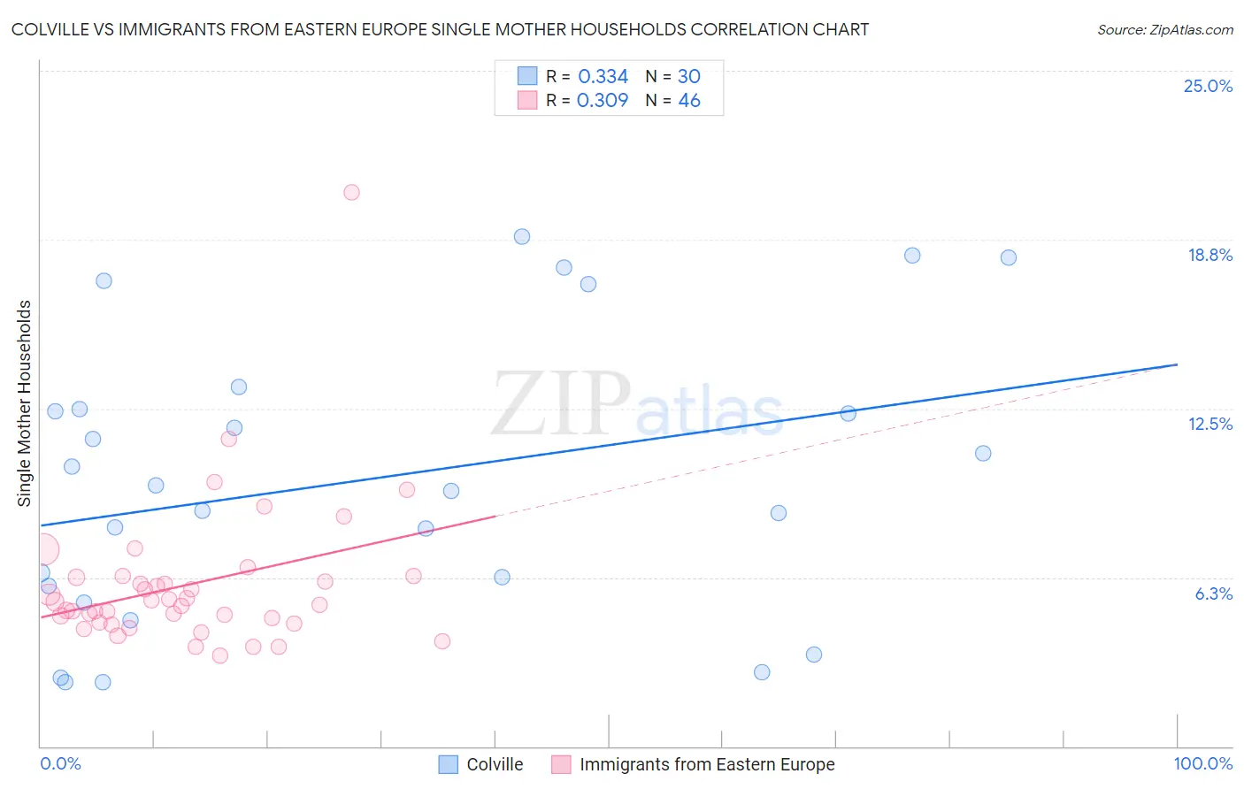 Colville vs Immigrants from Eastern Europe Single Mother Households