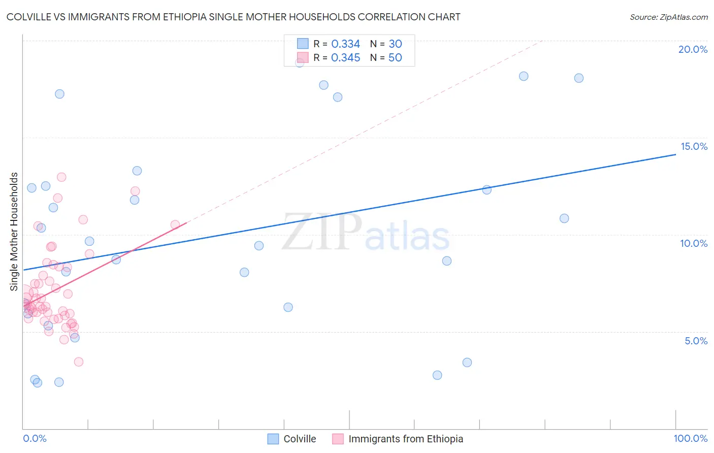 Colville vs Immigrants from Ethiopia Single Mother Households