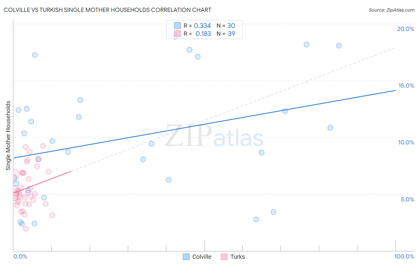 Colville vs Turkish Single Mother Households