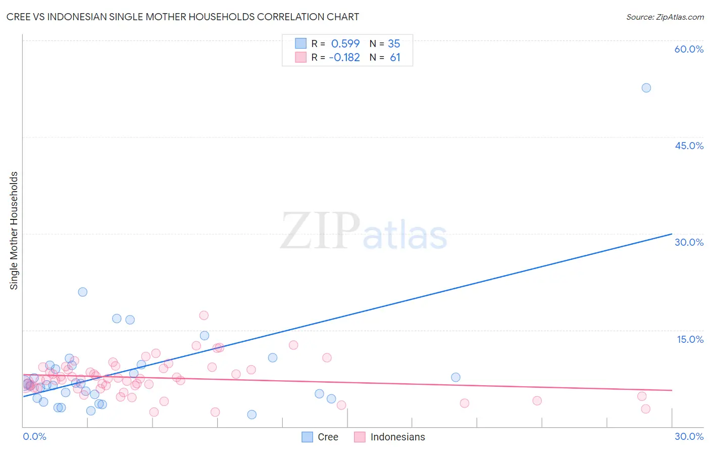 Cree vs Indonesian Single Mother Households