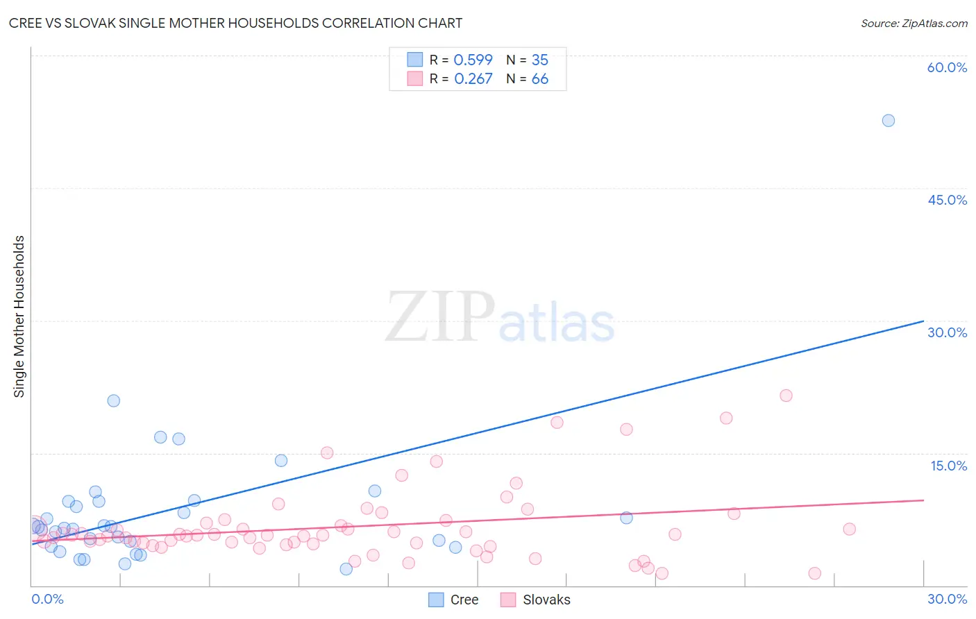 Cree vs Slovak Single Mother Households