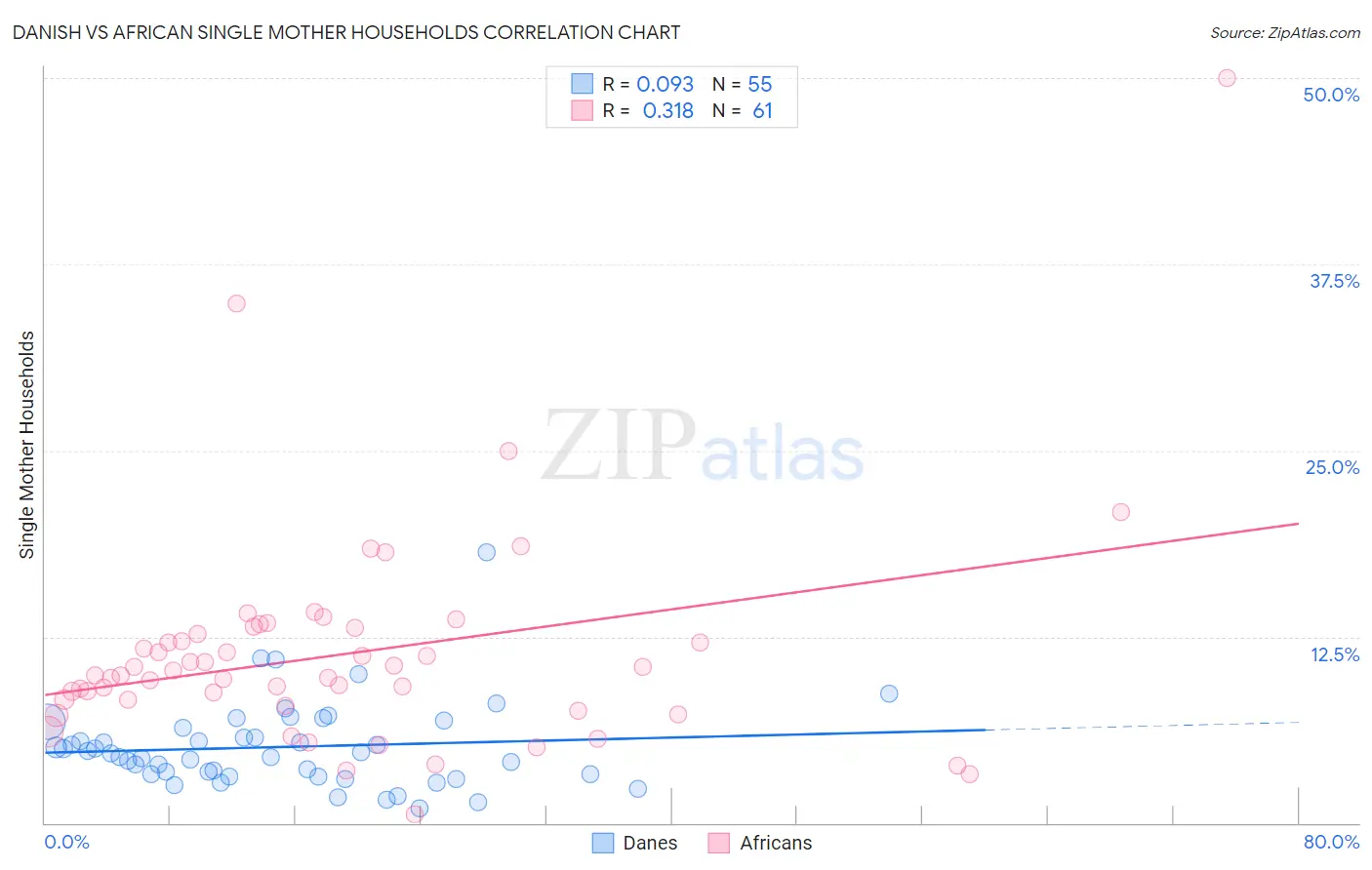 Danish vs African Single Mother Households