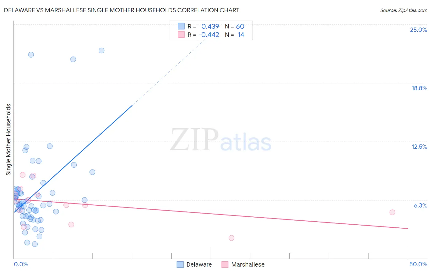 Delaware vs Marshallese Single Mother Households