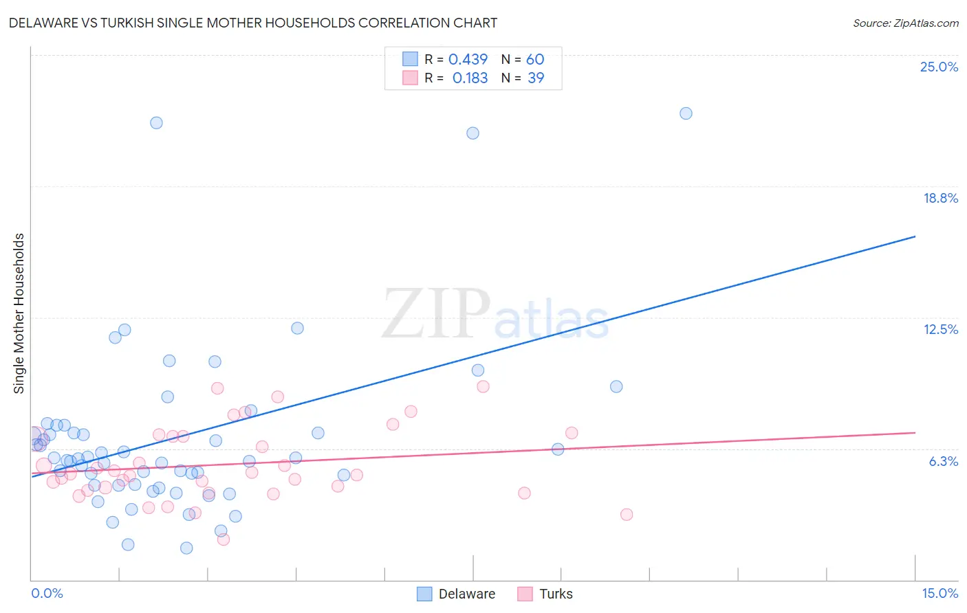 Delaware vs Turkish Single Mother Households