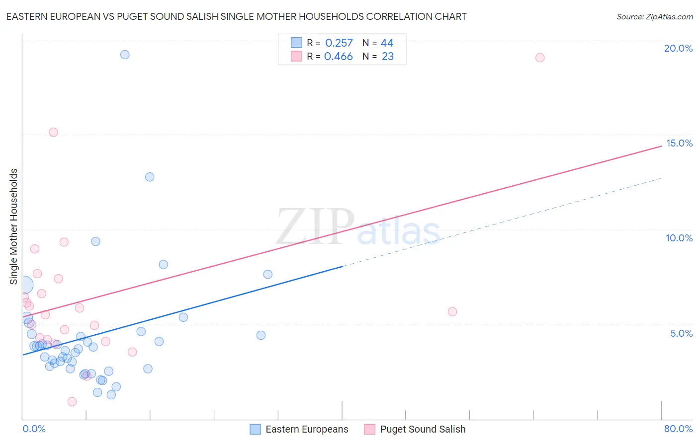 Eastern European vs Puget Sound Salish Single Mother Households