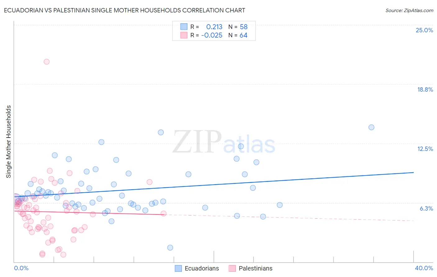 Ecuadorian vs Palestinian Single Mother Households