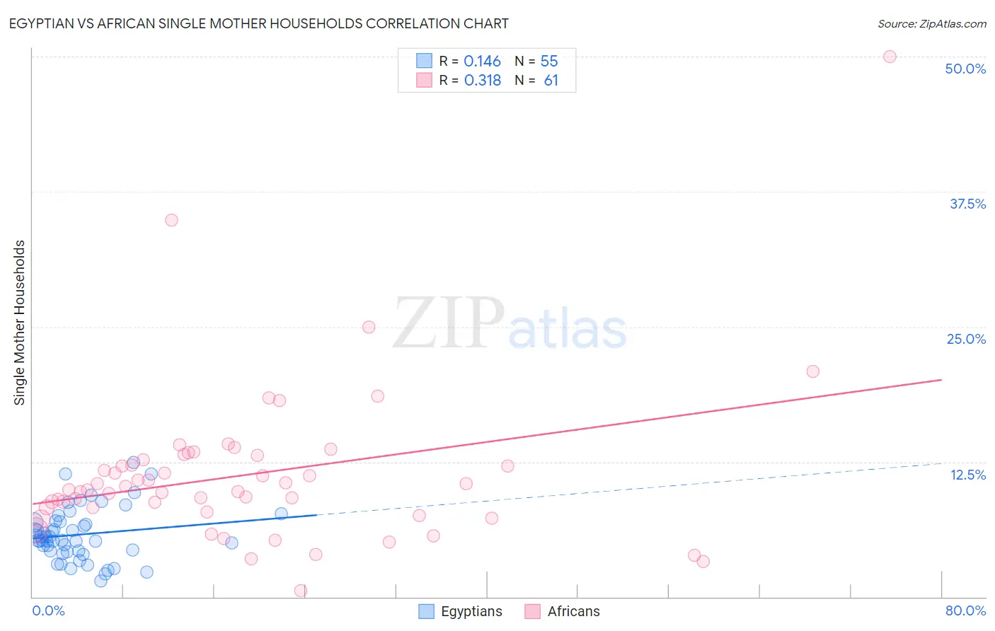 Egyptian vs African Single Mother Households