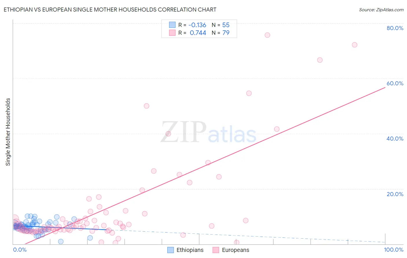 Ethiopian vs European Single Mother Households