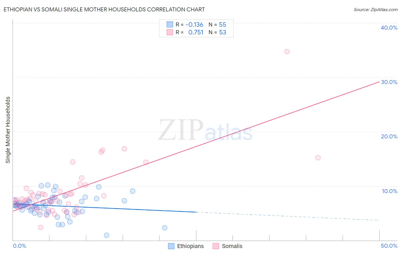 Ethiopian vs Somali Single Mother Households