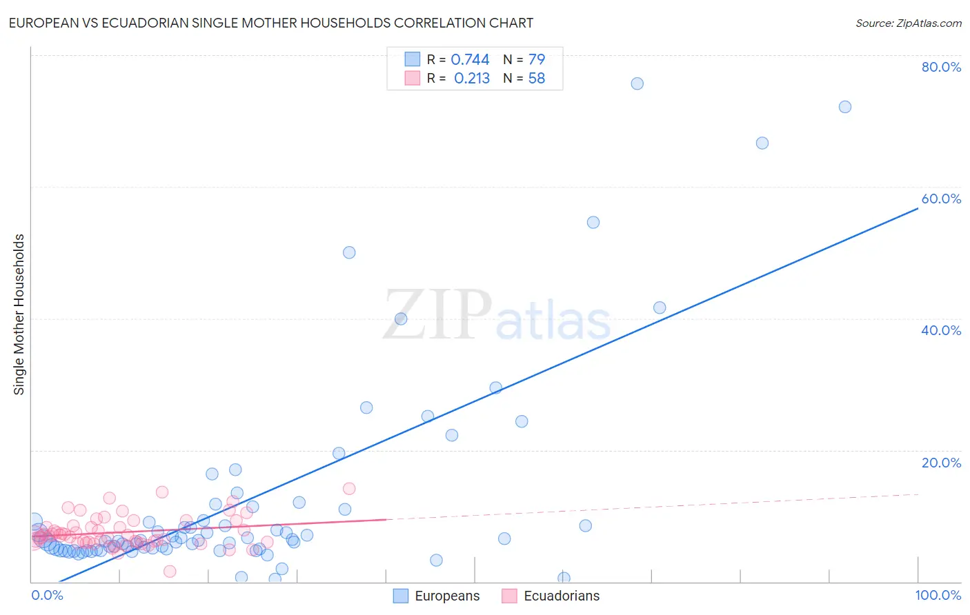 European vs Ecuadorian Single Mother Households