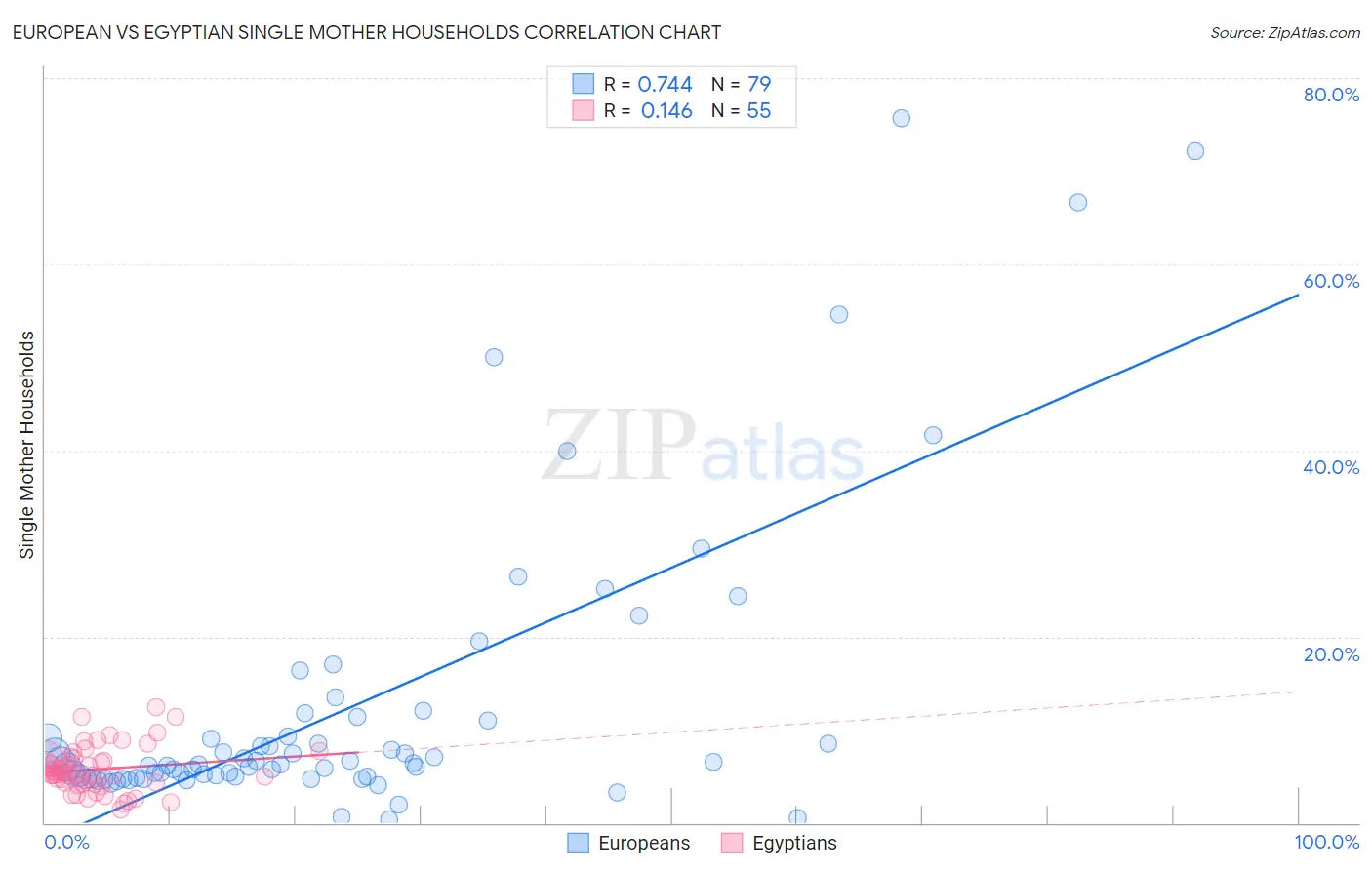 European vs Egyptian Single Mother Households