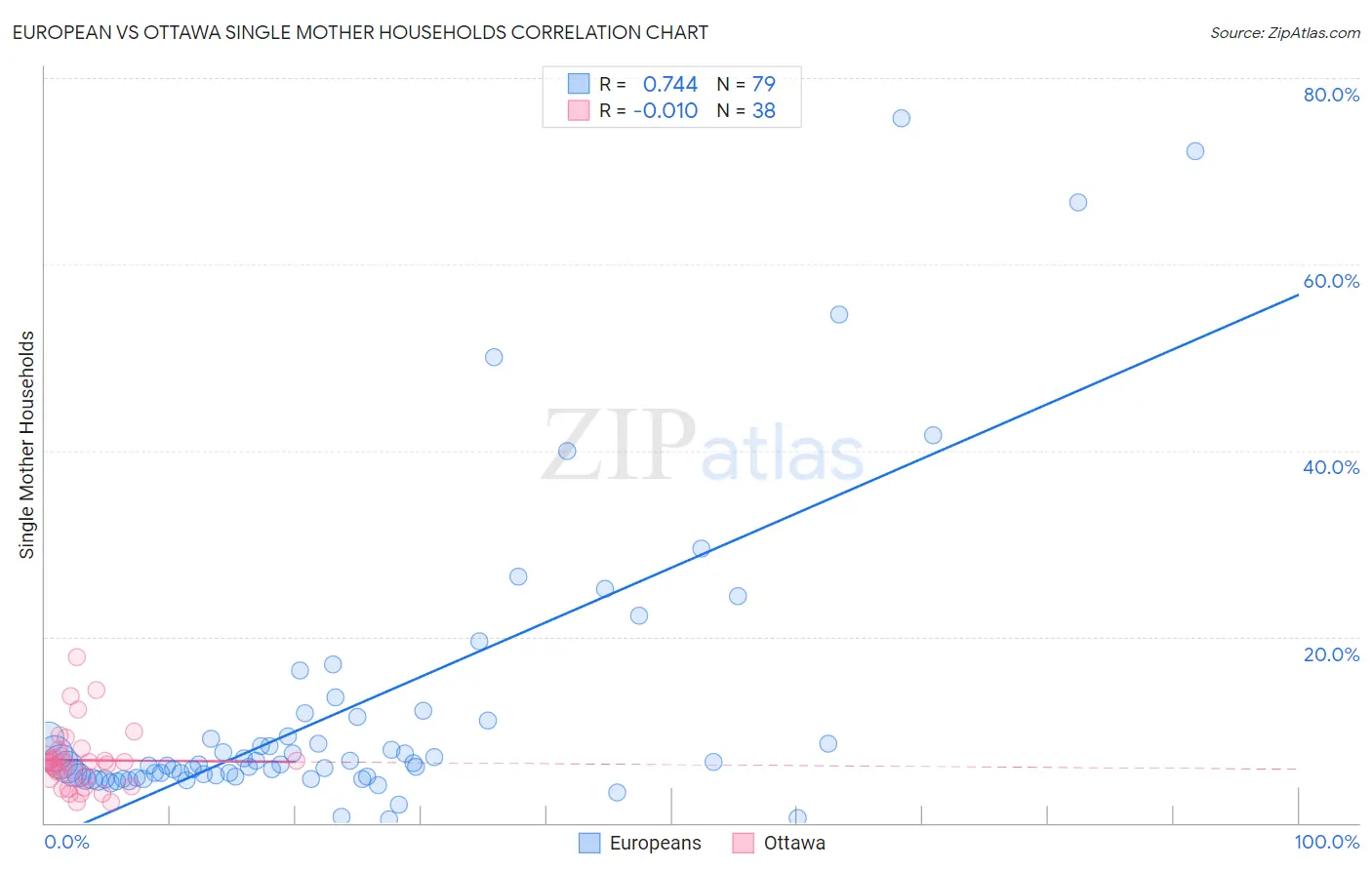 European vs Ottawa Single Mother Households