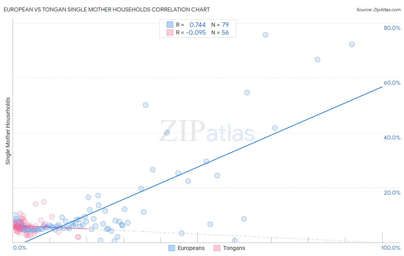 European vs Tongan Single Mother Households