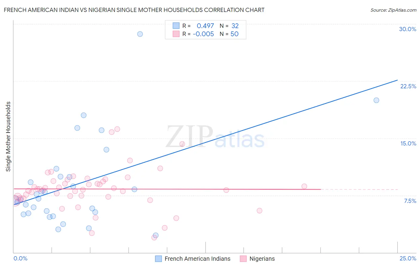 French American Indian vs Nigerian Single Mother Households