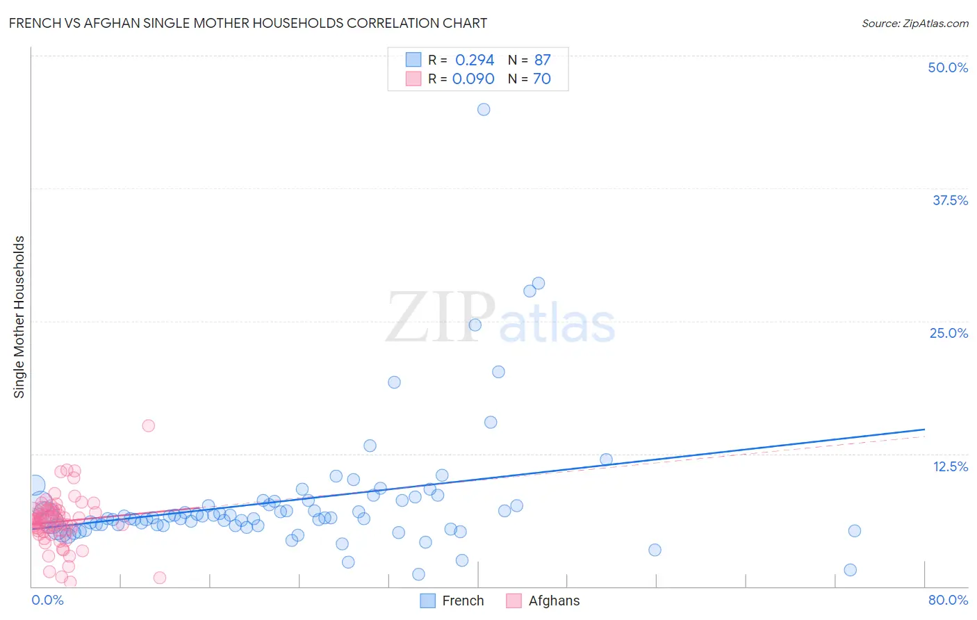French vs Afghan Single Mother Households