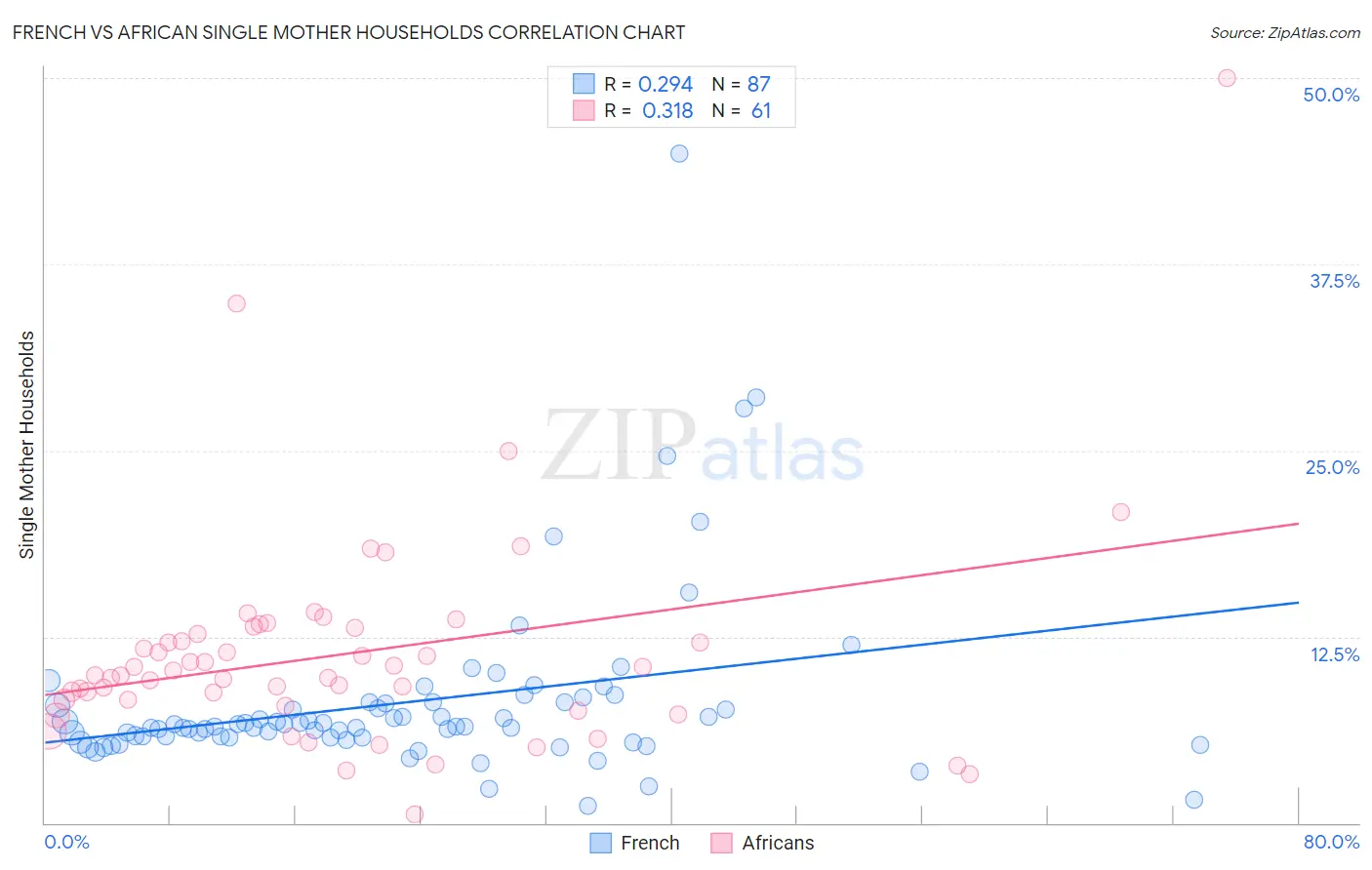 French vs African Single Mother Households