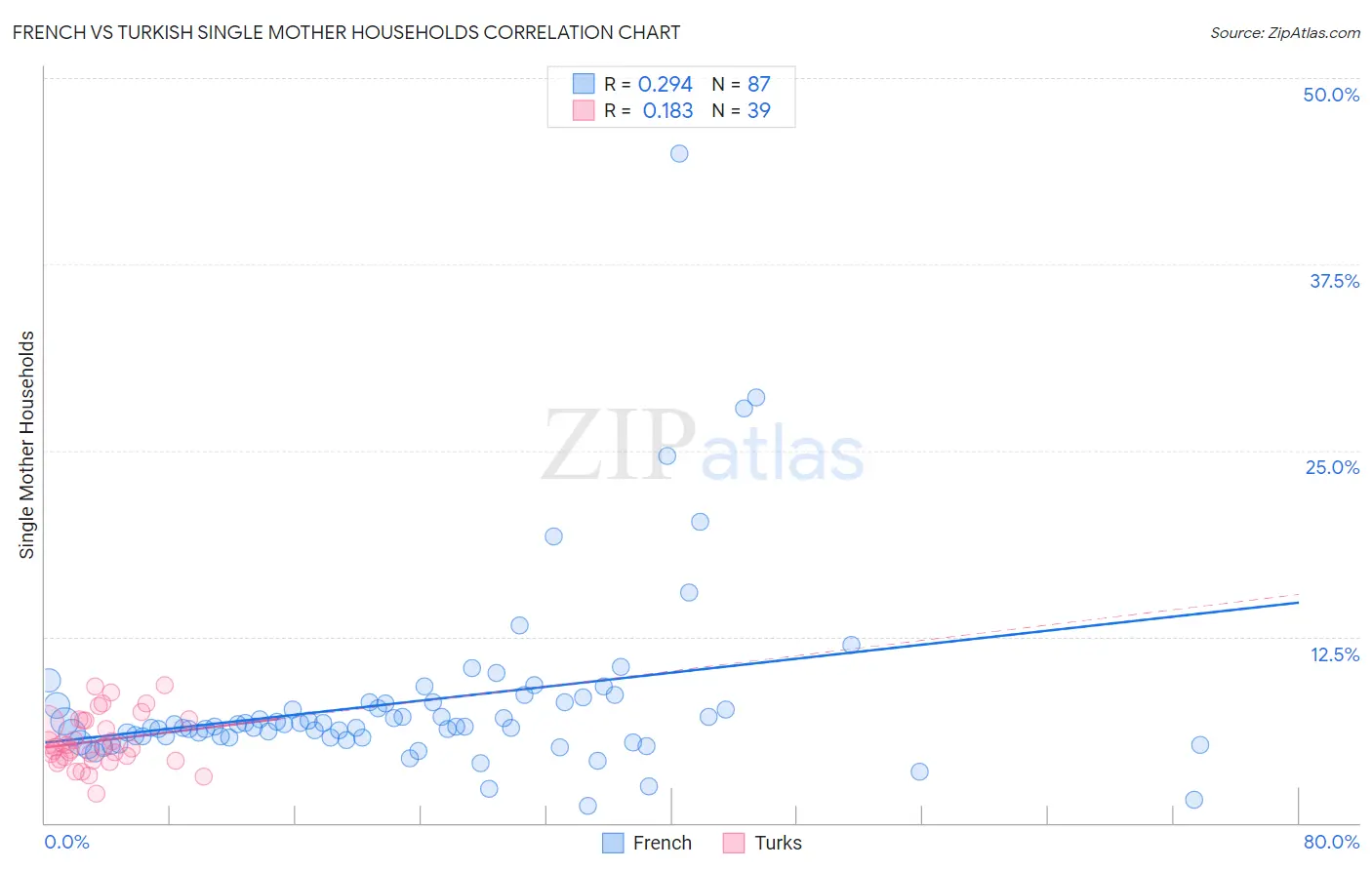 French vs Turkish Single Mother Households