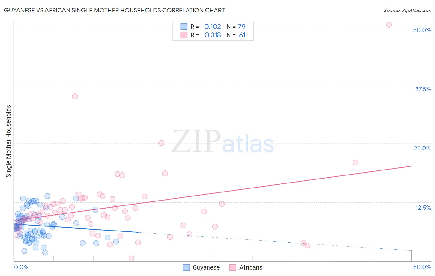 Guyanese vs African Single Mother Households