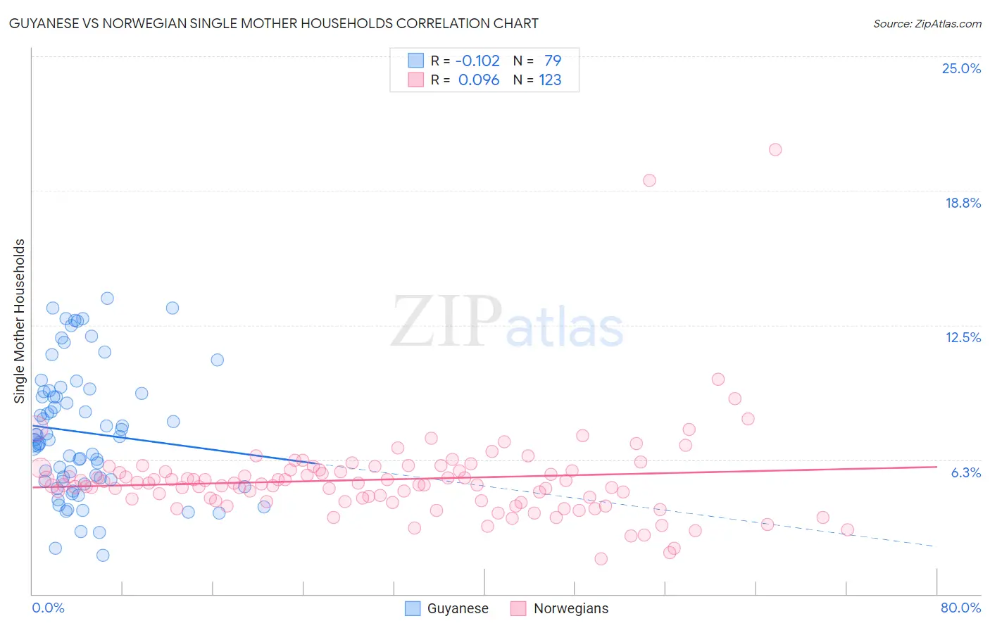 Guyanese vs Norwegian Single Mother Households