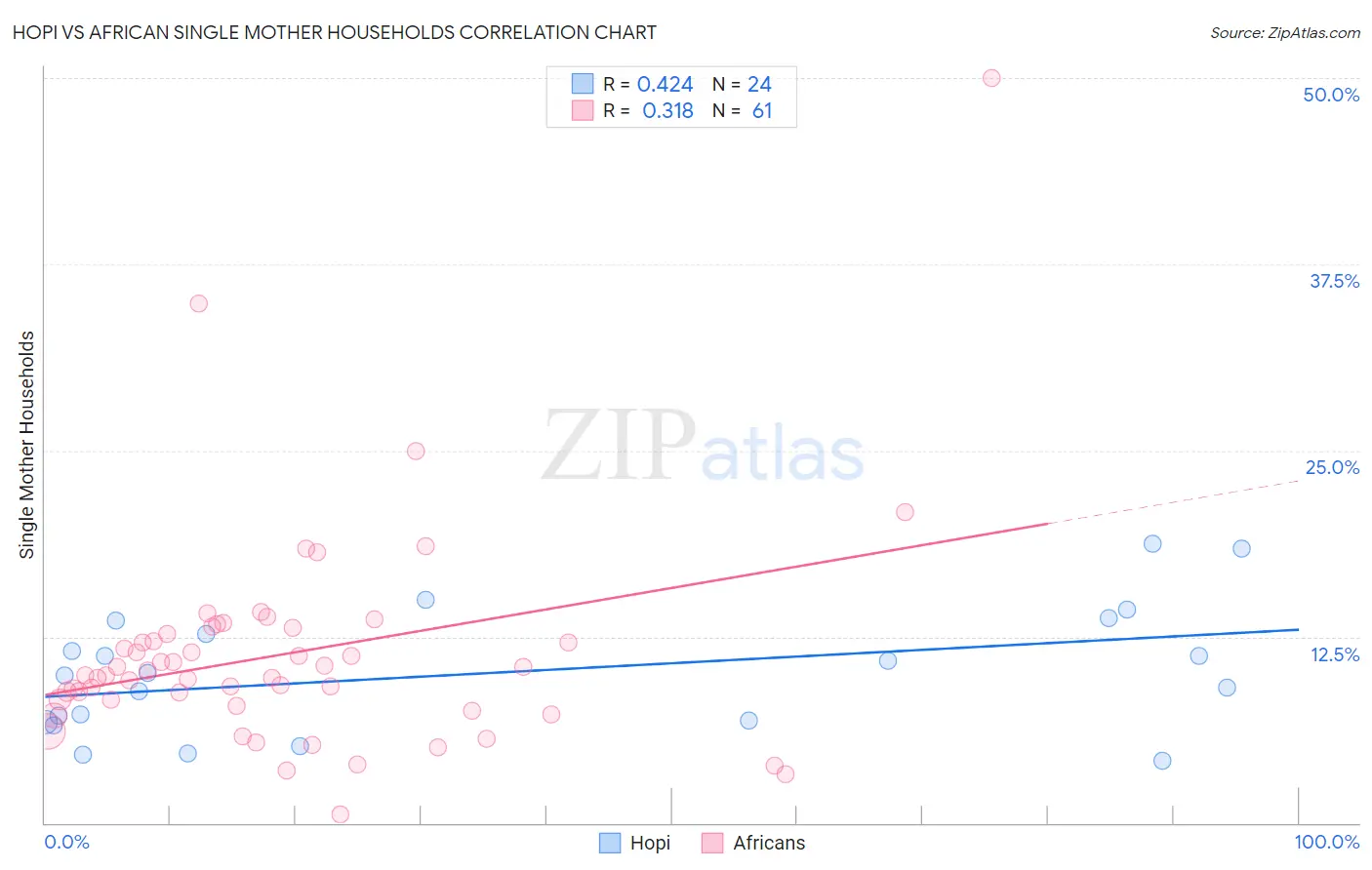 Hopi vs African Single Mother Households