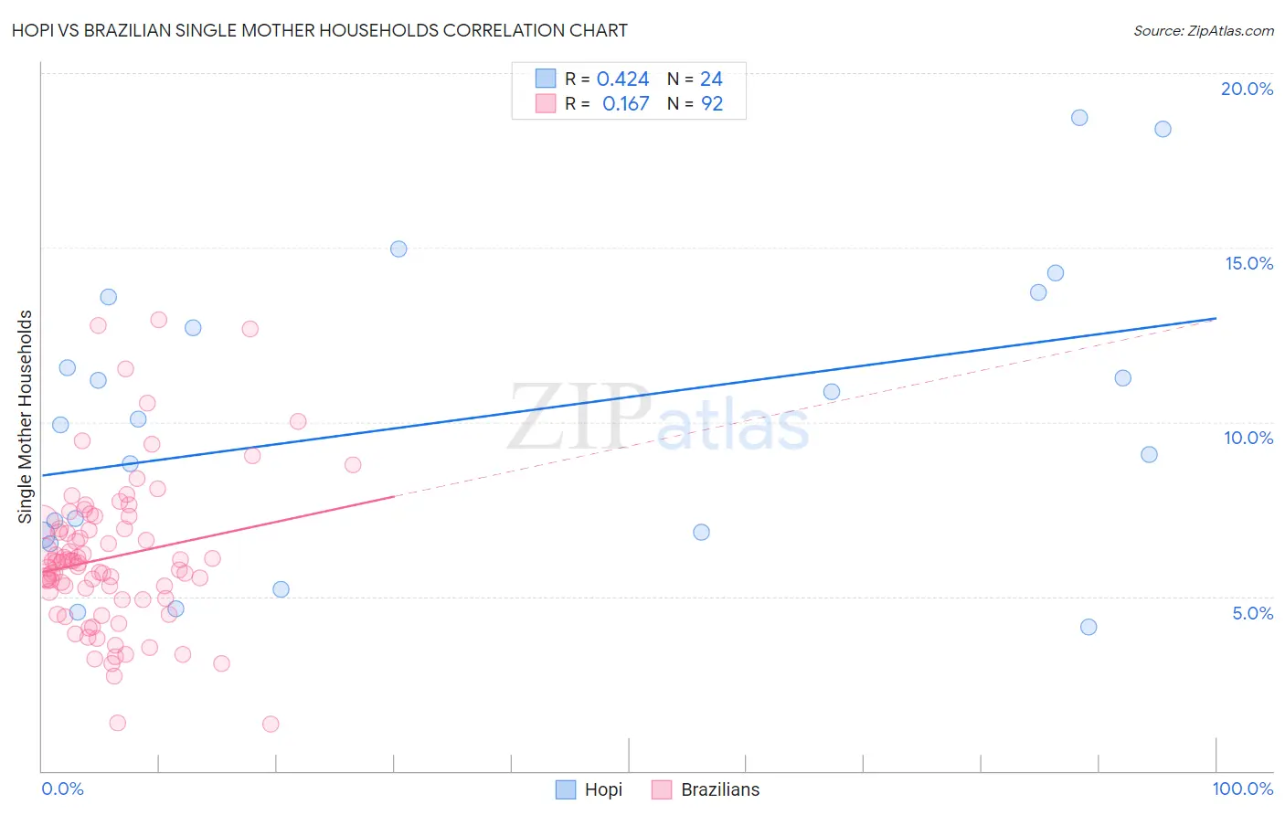 Hopi vs Brazilian Single Mother Households