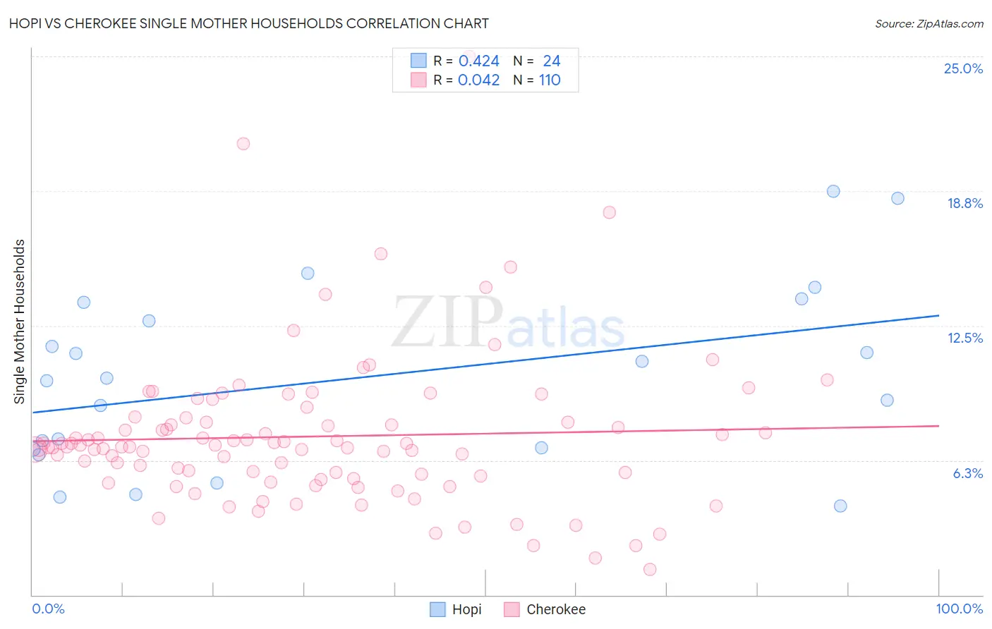 Hopi vs Cherokee Single Mother Households