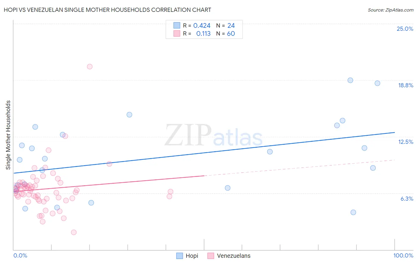 Hopi vs Venezuelan Single Mother Households