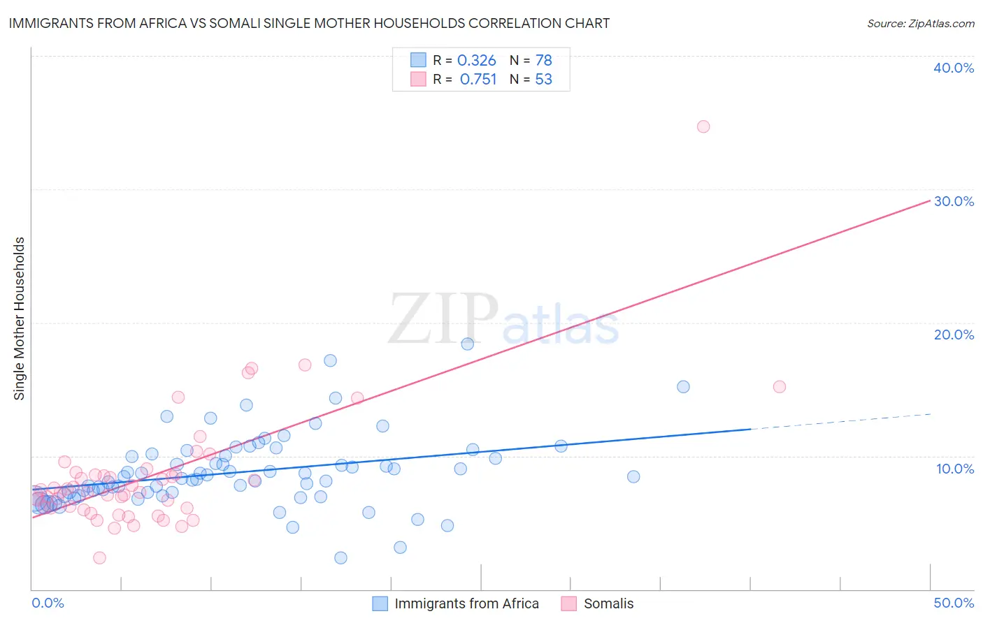Immigrants from Africa vs Somali Single Mother Households