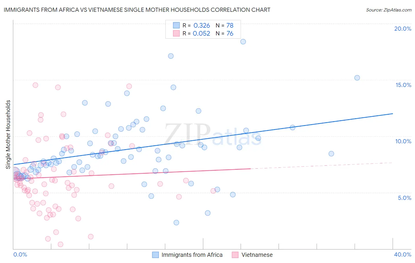 Immigrants from Africa vs Vietnamese Single Mother Households